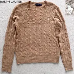 美品✨ポロラルフローレン カシミヤ ケーブル ニット ポニー ロゴ刺繍