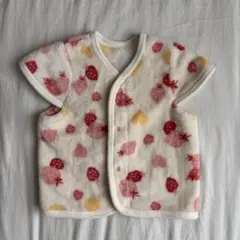 スリーパー ベビー 80 いちご柄 ピンク もこもこ