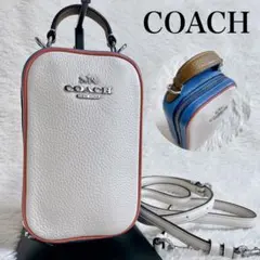 極美品 COACH コーチ エヴァ フォーン 2way ショルダーバッグ レザー