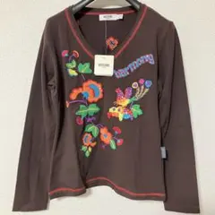 【未使用品】 モスキーノ 長袖Tシャツ　刺繍入り カットソー