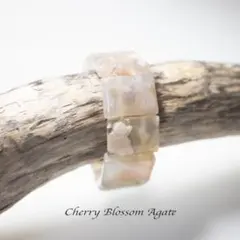 チェリーブロッサムアゲート＊天然石 バングル ブレスレット【伸縮性あり】新品