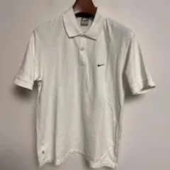Nike ナイキ ホワイト 刺繍ロゴ ポロシャツ L