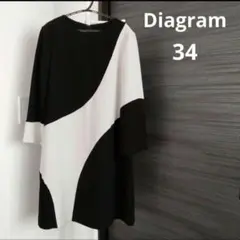 Diagram♡34 モダン柄ひざ丈ワンピース