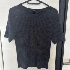 UNIQLO ダークグレー 半袖ニット M