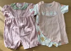 ミッフィー　いちご柄　ロンパース　2点セット