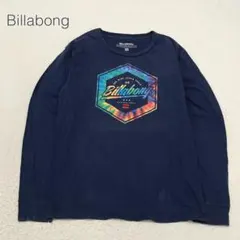 【ビラボン】Tシャツ 長袖 タイダイ柄六角形ロゴ 綿100 カジュアル 紺【L】のサムネイル