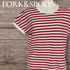 フォークアンドスプーン　半袖Tシャツ ボーダー　赤茶　白　アーバンリサーチのサムネイル