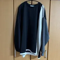 スムース素材 パネルデザイン 薄手トレーナー 《４Ｌ》