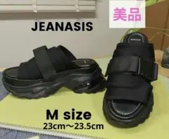 美品★JEANASIS　ベルトクリアソールサンダル　厚底サンダル　M　黒のサムネイル