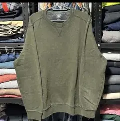USA古着 G.H.BASS スウェット L カーキ 無地 トレーナー