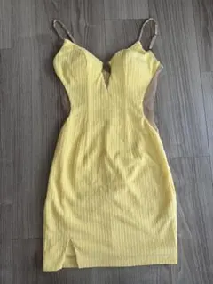 angelR イエロービジュー付き ドレス
