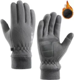 防寒グローブ 手袋 タッチパネル対応 裏起毛 防風防寒 保温（色：グレー）YH