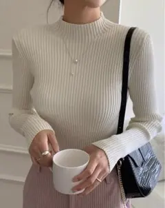 リブニット ホワイト SHEIN Lサイズ