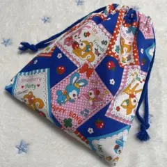 ハンドメイド 巾着袋 レトロアニマル《68》