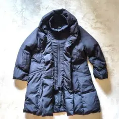 CASA 　ダウンコート　ダウンジャケット　重ね着風　ブラック　４Ｌ