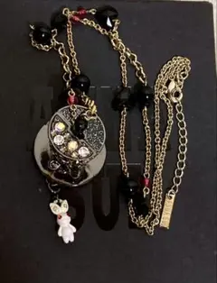 ANNA SUI ネックレス ネズミ 花 ロングネックレス アナスイ 未使用レア 