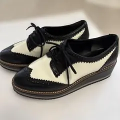 HIMIKO 卑弥呼 レースアップシューズ 厚底 ウイングチップ バイカラー