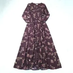 b ローラアシュレイ ロングワンピース マキシ丈 花柄 ヴィンテージ 昭和レトロ