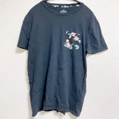 【美品】Hollister【S】 ホリスター 花柄ポケット Tシャツ 黒