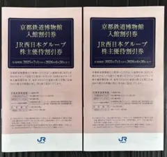 JR西日本グループ 株主優待割引券 2冊 京都鉄道博物館入館割引券など