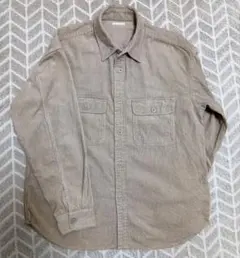 ベージュ コーデュロイ 長袖シャツ