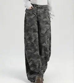SpRay 迷彩柄 ストレート デニムパンツのサムネイル