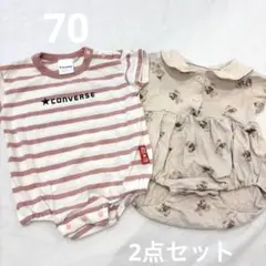 ベビー ロンパース 夏 70 CONVERSE mamaraku 2点セット