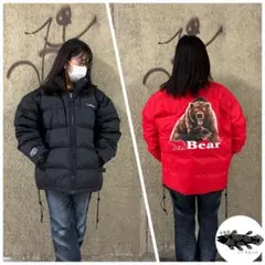 状態良好⭐︎リバーシブル BearUSA ダウンジャケット 肉厚 刺繍 L〜XL