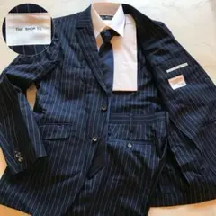 外観美品/Lサイズ✨タケオキクチ スーツ セットアップ ストライプ ピンバッチ