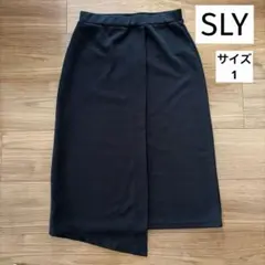 SLY スライ ラップミディスカート アシンメトリー タイトスカート ブラックのサムネイル