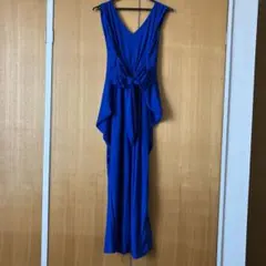 青ノースリーブドレス