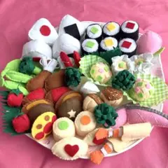 フェルトのお弁当屋さん　ごっこ　50個　ままごと　知育　お弁当