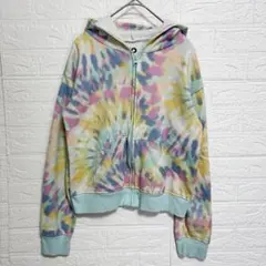 SO タイダイ柄 フルジップパーカー XL(14/16) パステルカラー 派手