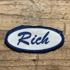 중고 패치 타원형 “리치” 프린트 약 8cm x 약 3.8cm