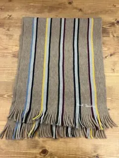 Paul Smith ポールスミス マフラー ストライプ ウール ロゴ刺繍