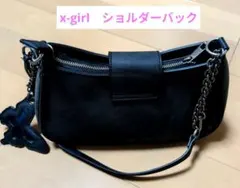 【x-girl】ダークグレー ショルダーバッグ バタフライチャーム