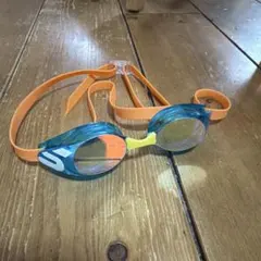 スワンズ　スイミングゴーグル 青 オレンジ ケース付き