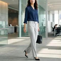 H52*バナナリパブリック☆パンツ☆スラックス☆グレー☆ストライプ☆サイズ4