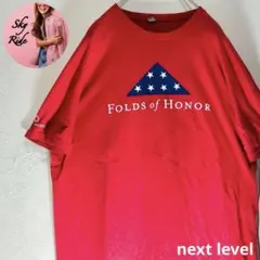 Y2K Next Level Tシャツ Folds of Honor XXL 赤