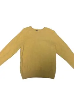 イエロークルーネックニット Lサイズ