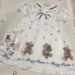 メゾピアノ　110cm マリンクマセーラーワンピース　新品