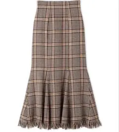 スナイデル ロービングチェックヘムフレアスカート