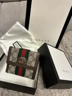 GUCCI 雙摺錢包 GG帆布