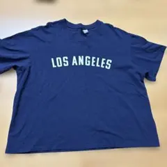H&M LOS ANGELES ロゴ Tシャツ ネイビーのサムネイル