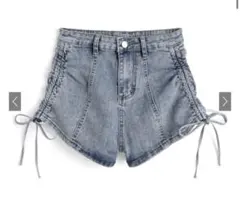 ドロストリボンデニムショートパンツ[pu53]のサムネイル