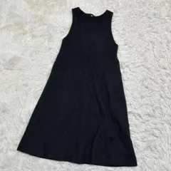 UNIQLO ユニクロ　ブラッシュドジャージージャンパースカート　ブラック系