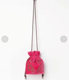 CASSELINI キャセリーニ ベロア刺しゅう巾着バッグのサムネイル