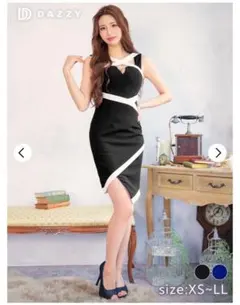 DAZZY クロスストラップタイトドレス Ｍサイズ