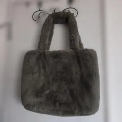 H&Mフェイクファー トートバッグ グレージュ