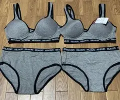 RELAXLIFE ブラジャーショーツセット 2セット グレー L
